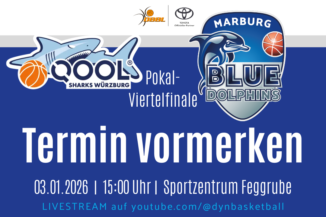 BC Marburg Blue Dolphins spielen im Pokal-Viertelfinale in Würzburg