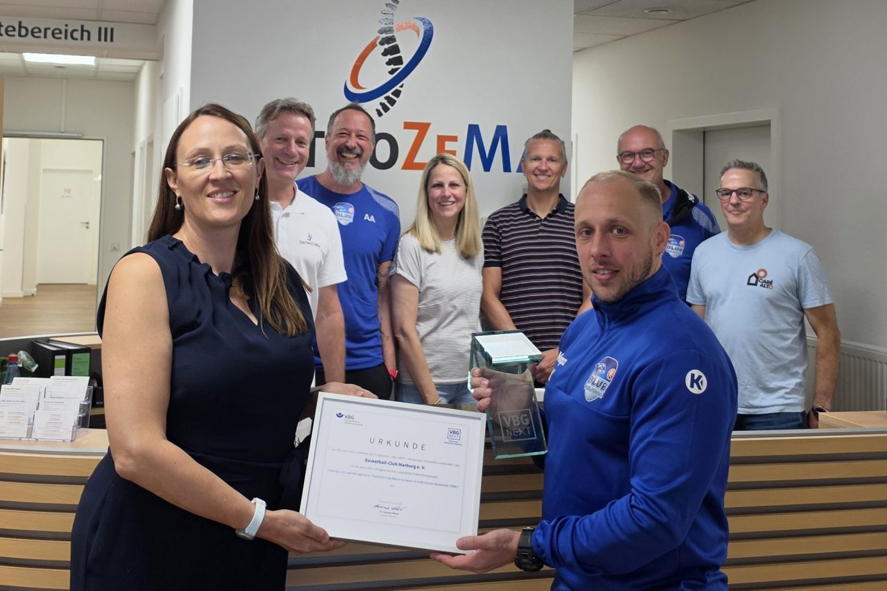 VBG-Präventionspreis für BC Marburg und medizinisches Team